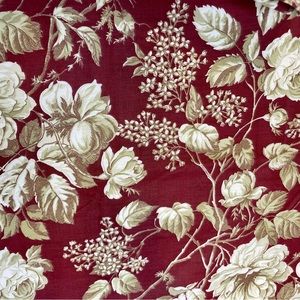 Laura Ashley 86" Peonies Drape Curtain Panel Burgundy Floral